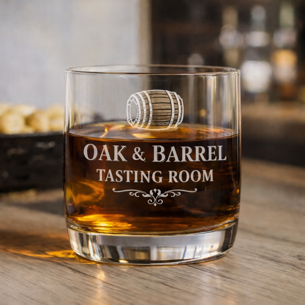 10oz Round On the Rocks Glass -Laser Engraved