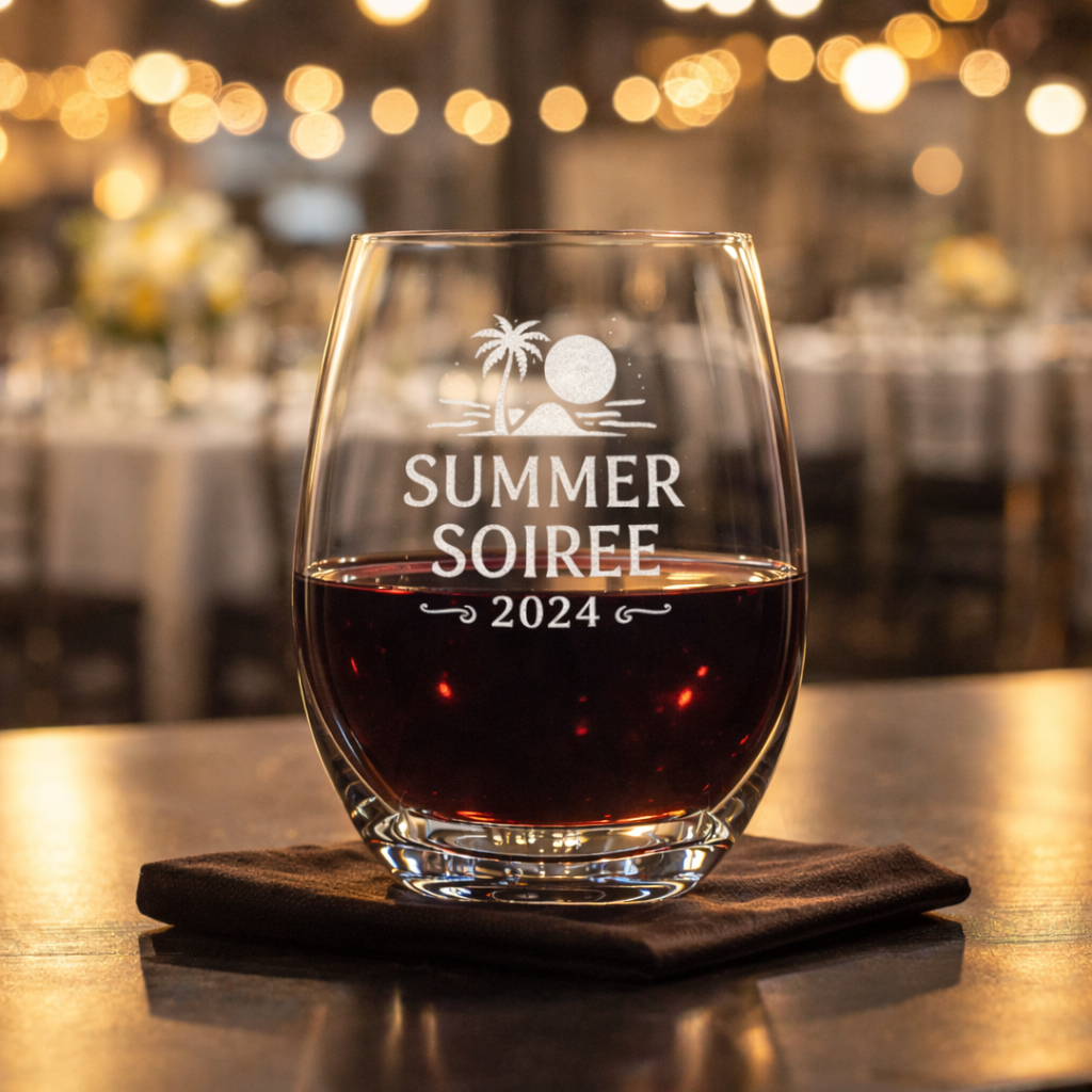 15oz Stemless Wine Glass - Laser Engraved