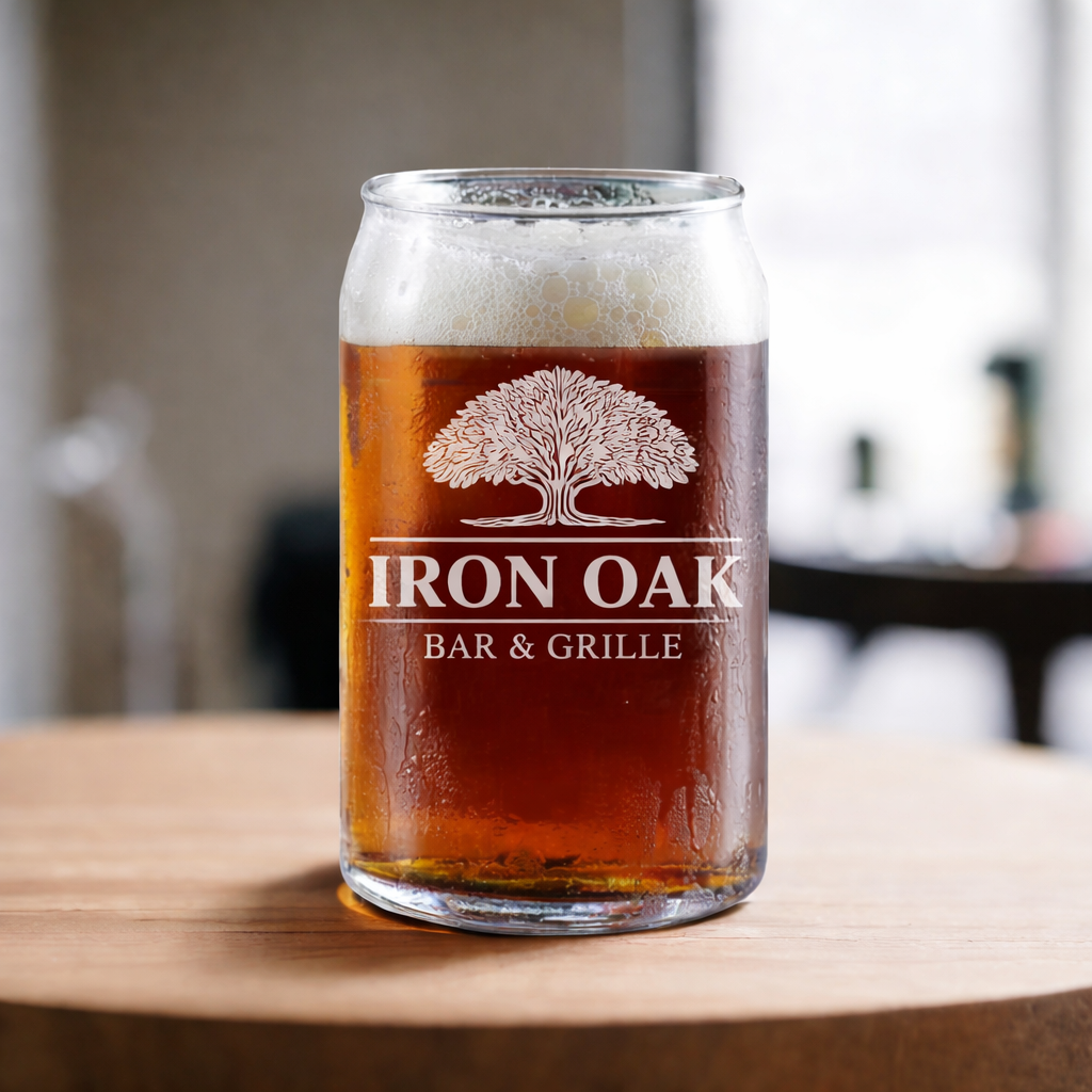 16oz Can Glass - Laser Engraved