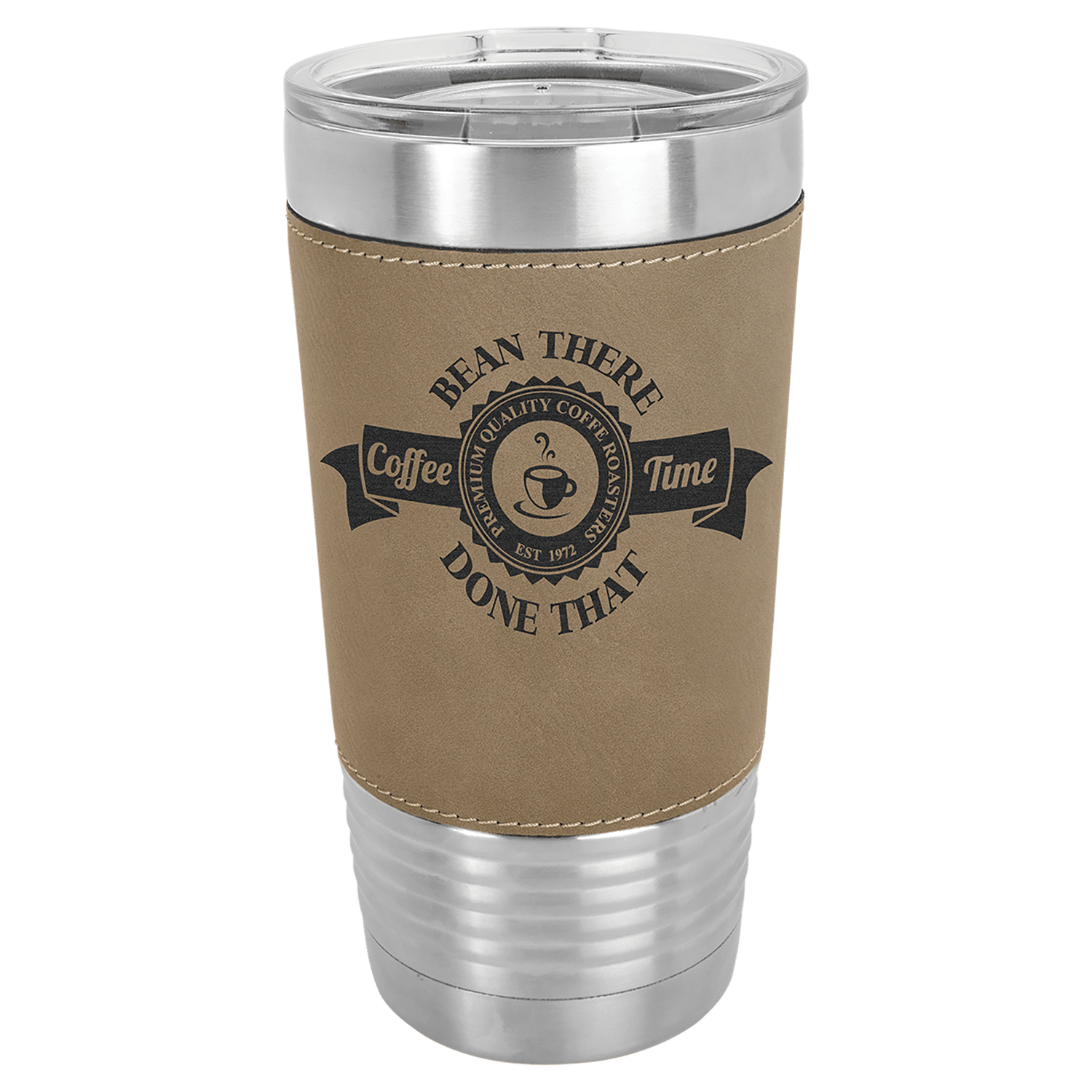 20oz Polar Camel Stainless Steele Tumbler with Engraved Leather Band