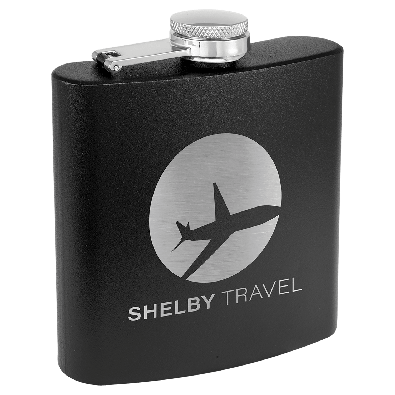 6oz Powder Coated Stainless Steel Flask - Laser Engraved