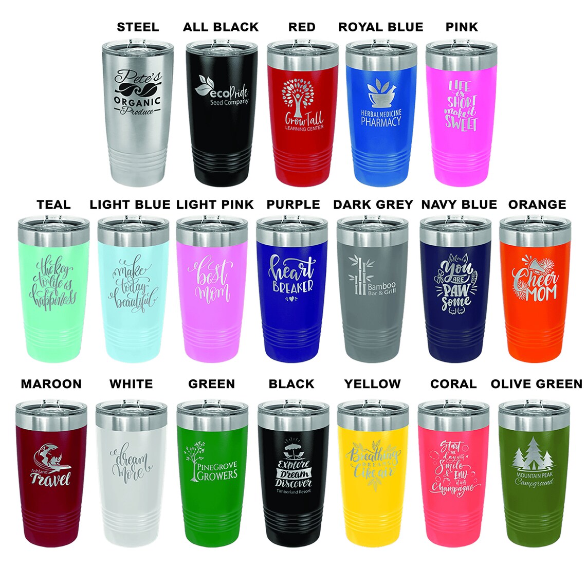 20 oz Polar Camel Tumbler with Your Logo or Design LaserEngraved